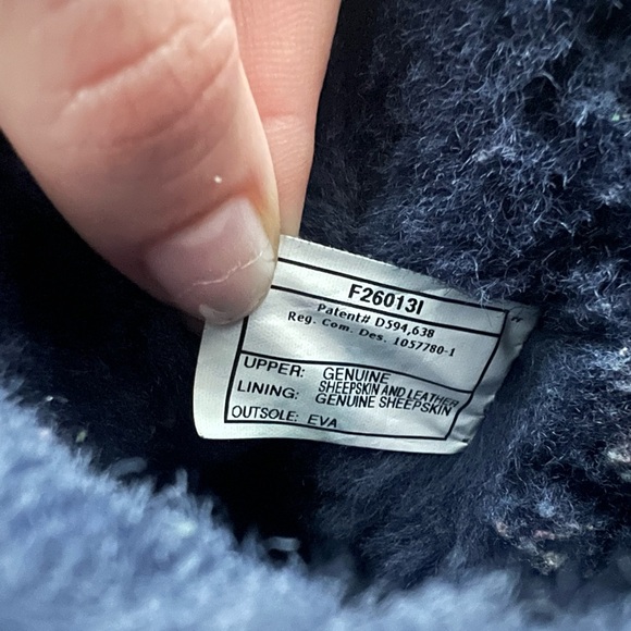 UGG Short Aquafleece Navy Blue Sparkle Boots Size 5 - Picture 6 of 6